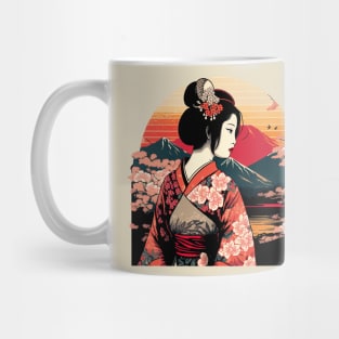 Japanese Lady in Mountains Mug